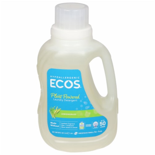 ECOS 2x Lemongrass Liquid Laundry Detergent Perspective: front