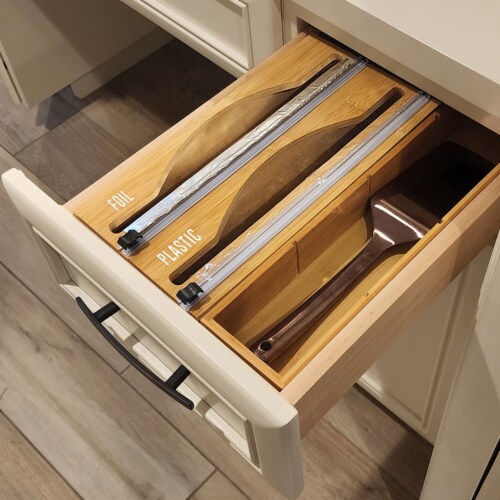 OnDisplay Bamboo Plastic Wrap/Wax Paper/Aluminum Foil Dispenser
