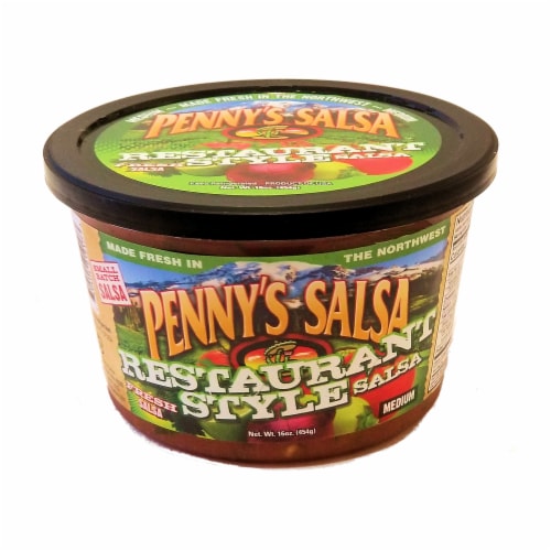 Penny's Salsa Medium Spice Restaurant Style Salsa Perspective: front
