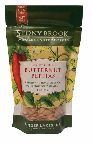 Stony Brook  Roasted Butternut Squash Seeds Pepitas Gluten Free   Sweet Chili Perspective: front