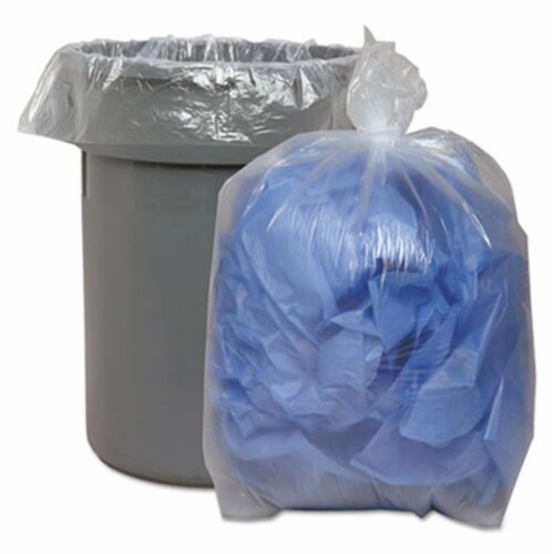 Low Density Repro Can Liners, 60 gal, 1.75 mil, 38" x 58", Clear, 100/Carton 538 Perspective: front