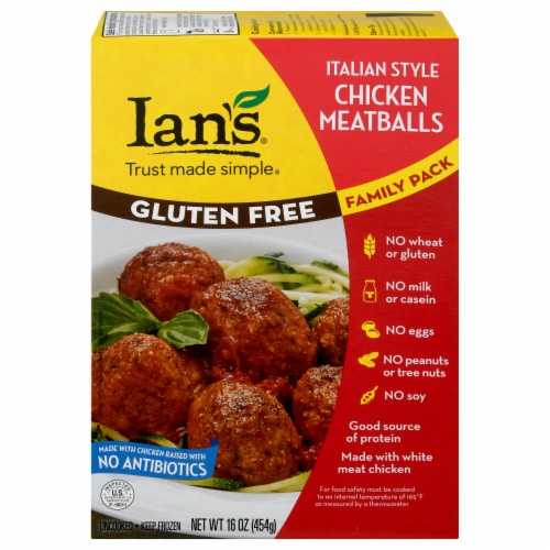 Ian's Gluten Free Italian Style Chicken Frozen Meatballs Perspective: front