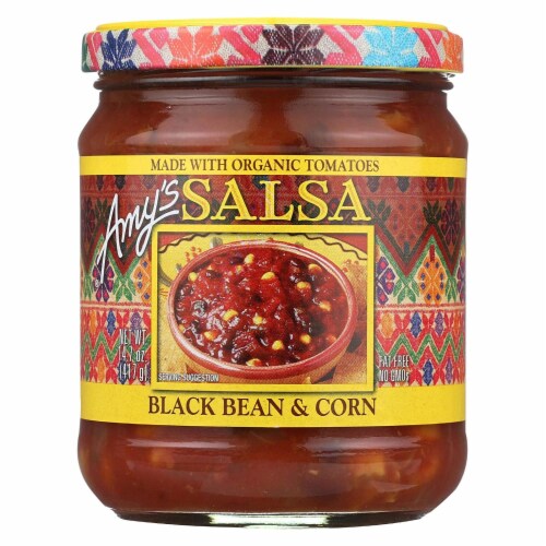 Amy's - Black Bean & Corn Salsa - Made with Organic Ingredients - Case of 6 - 14.7 oz. Perspective: front