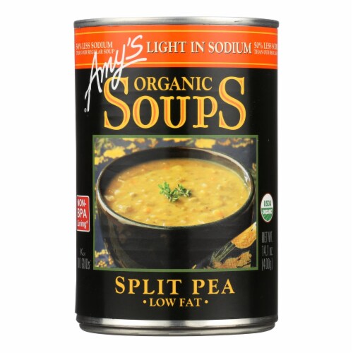 Amy's - Organic Low Salt Split Pea Soup - Case of 12 - 14.1 oz. Perspective: front