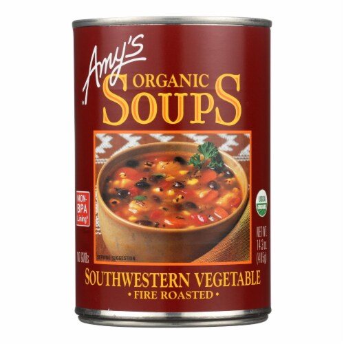 Amy's - Organic Fire Roasted Southwestern Vegetable Soup - Case of 12 - 14.3 oz. Perspective: front