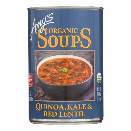 Amy's - Organic Soups - Quinoa Kale and Lentil - Case of 12 - 14.4 oz. Perspective: front