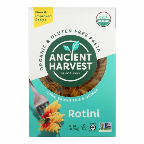 Ancient Harvest Organic Gluten Free Quinoa Supergrain Pasta - Rotelle - Case of 12 - 8 oz. Perspective: front
