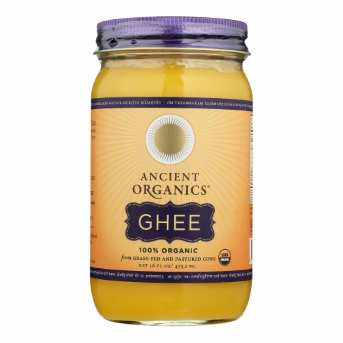 Ancient Organics - Organic Artisan Ghee - Case of 6 - 16 fl oz. Perspective: front