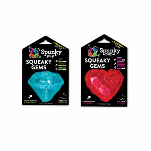 Spunky Pup Squeaky Gems Set of 2 | Fun Squeak | Perfect Toys for Small to Medium Breeds Perspective: front