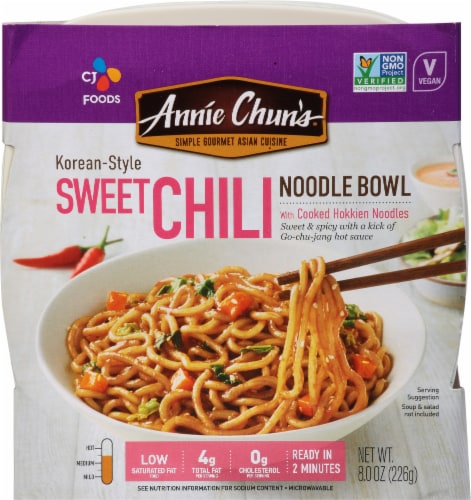 Annie Chun's Korean Sweet Chili Noodle Bowl - Case of 6 - 7.9 oz. Perspective: front