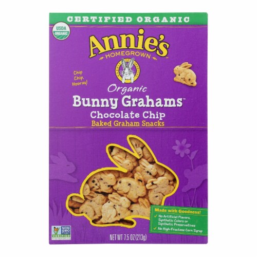 Annie'S Homegrown Bunny Grahams Chocolate Chip - Case Of 12 - 7.5 oz. Perspective: front