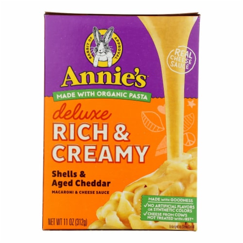 Macaroni Dinner - Creamy Deluxe - Shells and Real Aged Cheddar Sauce - 11 oz - case of 12 Perspective: front