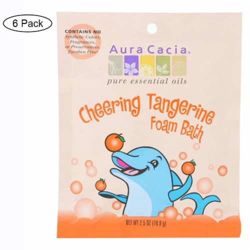 Cheering Foam Bath Tangerine and Sweet Orange Essential Oils Perspective: front