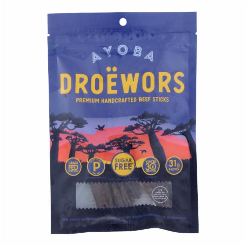 Ayoba-yo - Droewors South African Jerky - Case of 8 - 2 oz. Perspective: front