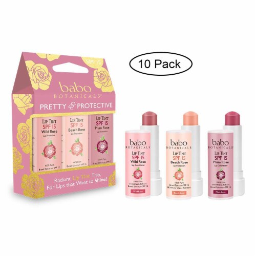 Babo Botanicals - Lip Tnt Spf15 Trio - Case of 10 - .45 oz. Perspective: front