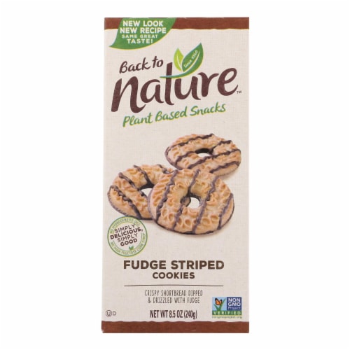 Back To Nature Cookies - Fudge Striped Shortbread - 8.5 oz - case of 6 Perspective: front