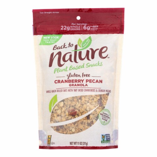 Whole Grain Rolled Oats with Tart Cranberries and Crunchy Pecans - Case of 6 - 11 oz. Perspective: front