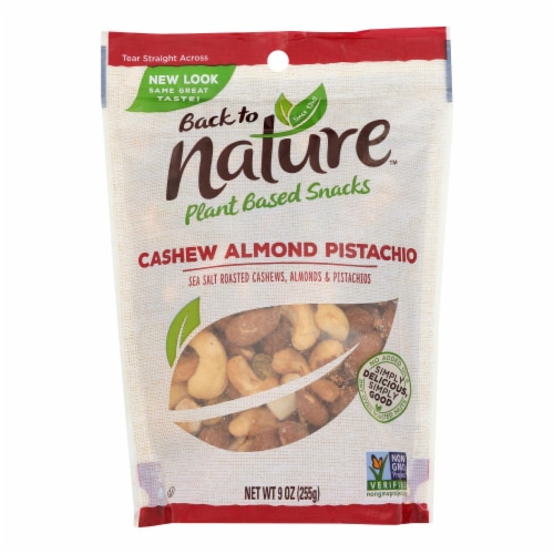 Back To Nature Cashew Almond Pistachio Mix - Case of 9 - 9 oz. Perspective: front