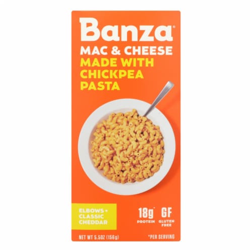 Banza - Chickpea Pasta Mac and Cheese - Classic Cheddar - Case of 6 - 5.5 oz. Perspective: front