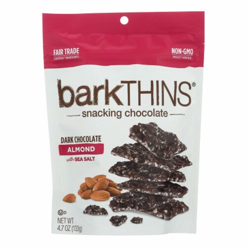 Bark Thins Bark Thins Dark Chocolate - Almond with Sea Salt - Case of 12 - 4.7 oz. Perspective: front