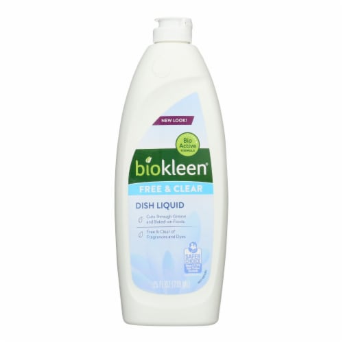 Biokleen Dish Liquid - Natural - Free and Clear - 25 oz - Case of 6 Perspective: front