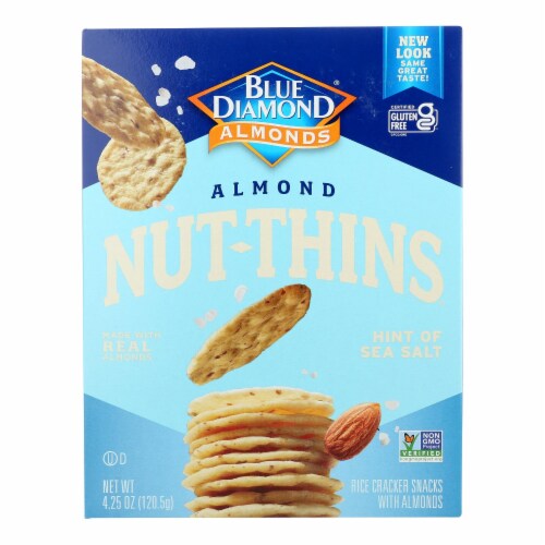 Blue Diamond - Nut Thins - Sea Salt - Case of 12 - 4.25 oz. Perspective: front