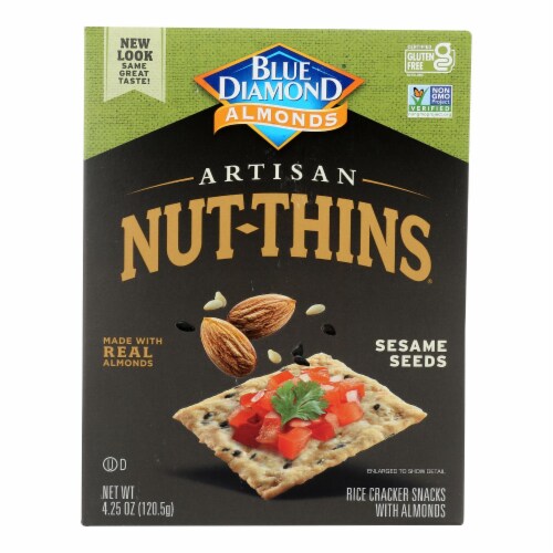 Blue Diamond - Artesion Nut Thins - Sesame Seed - Case of 12 - 4.25 oz. Perspective: front
