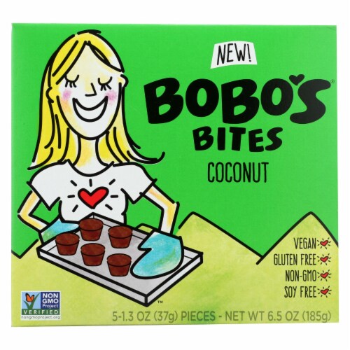 Bobo's Oat Bars - Oat Bites Coconut - Case of 6-5/1.3 oz. Perspective: front