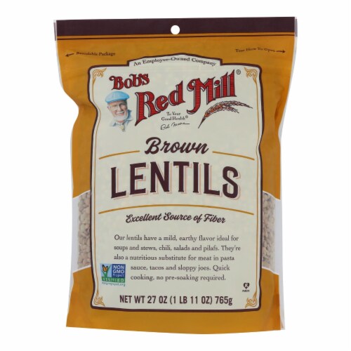 Bob's Red Mill - Beans Brown Lentils - Case of 4-27 oz. Perspective: front