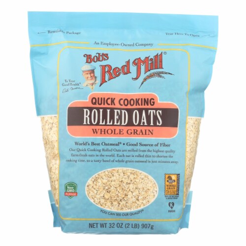 Bob's Red Mill - Quick Cooking Rolled Oats - Case of 4-32 oz. Perspective: front