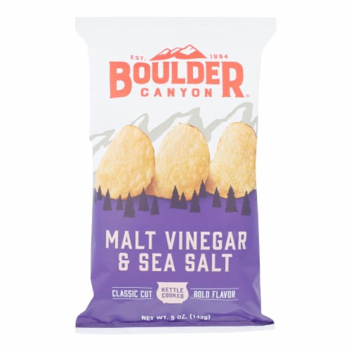 Boulder Canyon Malt Vinegar and Sea Salt Chips Perspective: front