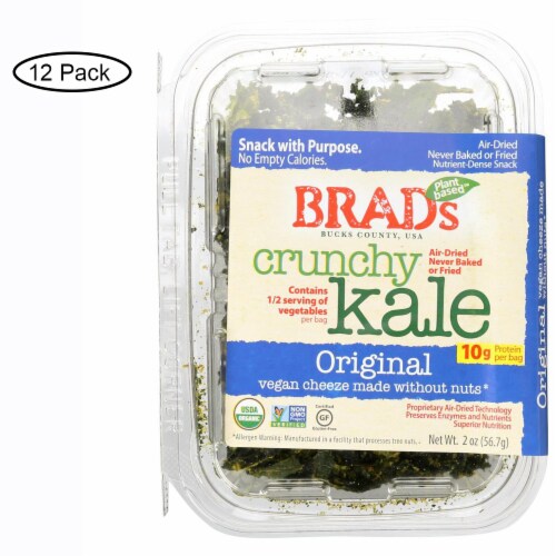 Brad's Plant Based - Crunchy Kale - Original - Case of 12 - 2 oz. Perspective: front