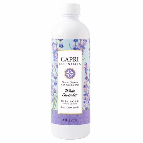 Capri Essentials - Dish Soap White Lavender - Case of 6-16 oz. Perspective: front