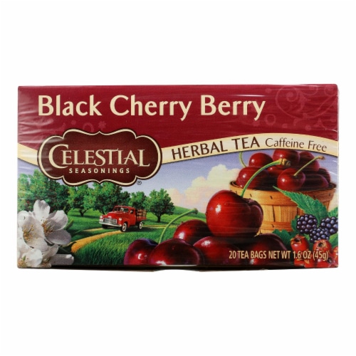 Celestial Seasonings Herbal Tea Caffeine Free Black Cherry Berry - 20 Tea Bags - Case of 6 Perspective: front