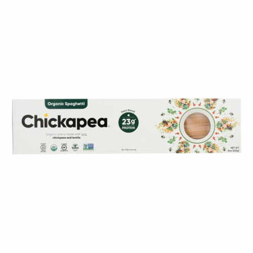 Chickapea Pasta - Pasta Organic Spaghetti - Case of 6 - 8 oz. Perspective: front