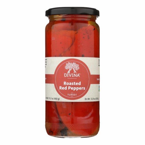 Divina - Roasted Sweet Red Peppers - Case of 6 - 13 oz. Perspective: front