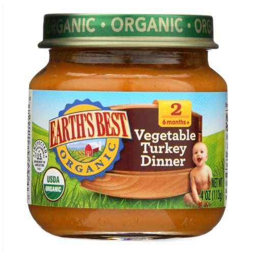 Earth's Best - Bby Food Og2 Veg Trky Dnr - CS of 10-4 oz. Perspective: front