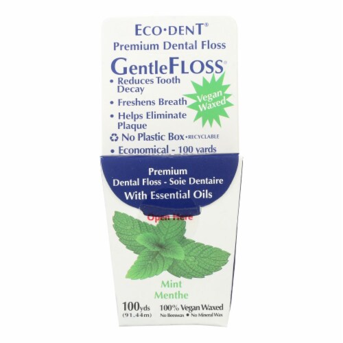 Eco-Dent GentleFloss Premium Dental Floss Mint - 100 Yards - Case of 6 Perspective: front