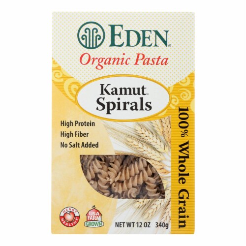 Eden Foods Organic Whole Kamut Spirals - Case of 6 - 12 oz. Perspective: front