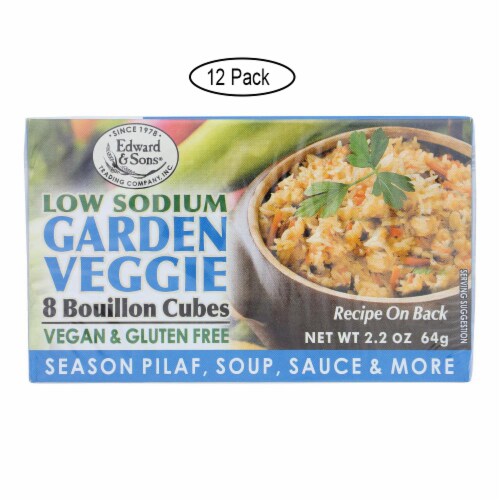Edwards and Sons Natural Bouillon Cubes - Veggie - Low Sodium - 2.2 oz - Case of 12 Perspective: front