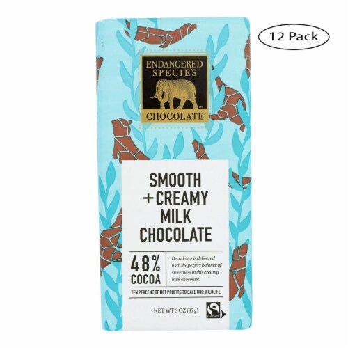 Endangered Species - Natural Chocolate Bars - Milk Chocolate - 48 Percent Cocoa Perspective: front