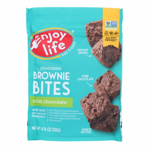 Enjoy Life Mint Chocolate Brownie Bites - Case of 6 - 4.76 oz. Perspective: front