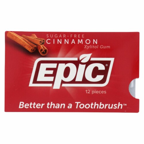 Epic Dental - Xylitol Gum - Cinnamon - Case of 12 - 12 Pack Perspective: front
