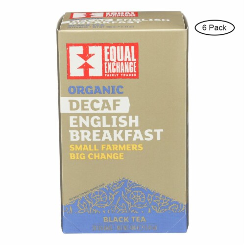 Equal Exchange Organic Decaf Black Tea - English Breakfast - Case of 6 - 20 Bags Perspective: front