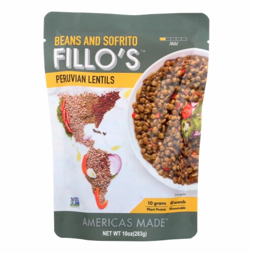 Fillo's Beans - Peruvian Lentils - Case of 6 - 10 oz. Perspective: front