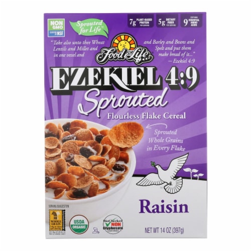 Food For Life Raisin Flake Cereal - Case of 6 - 14 oz. Perspective: front