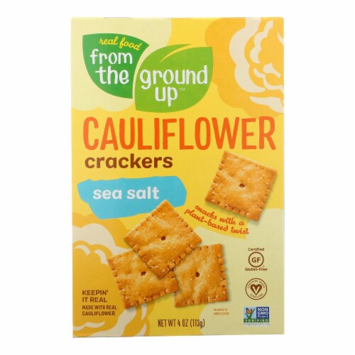 From The Ground Up - Cauliflower Crackers - Original - Case of 6 - 4 oz. Perspective: front