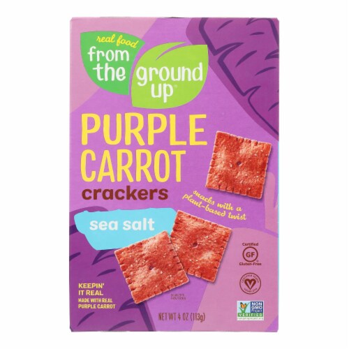 From the Ground Up Sea Salt Purple Carrot Crackers - Case of 6 - 4 oz. Perspective: front