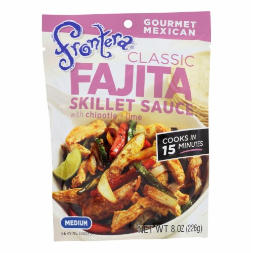 Frontera Foods Classic Fajita Skillet Sauce - Classic Fajita - Case of 6 - 8 oz. Perspective: front
