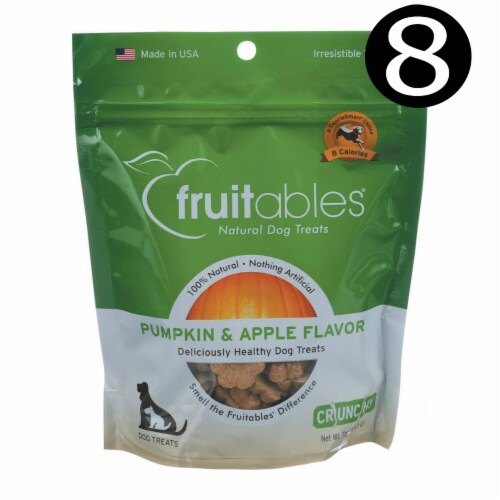 Fruitables Healthy Dog Treats - Pumpkin & Apple Flavor - Case of 8 - 7 oz. Perspective: front